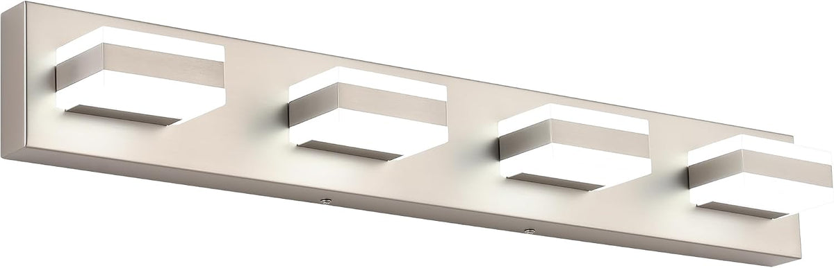 Brushed‑Nickel 4‑Light LED Bathroom Vanity Light