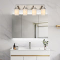 Brushed‑Nickel 4‑Light Bathroom Vanity Wall Sconce