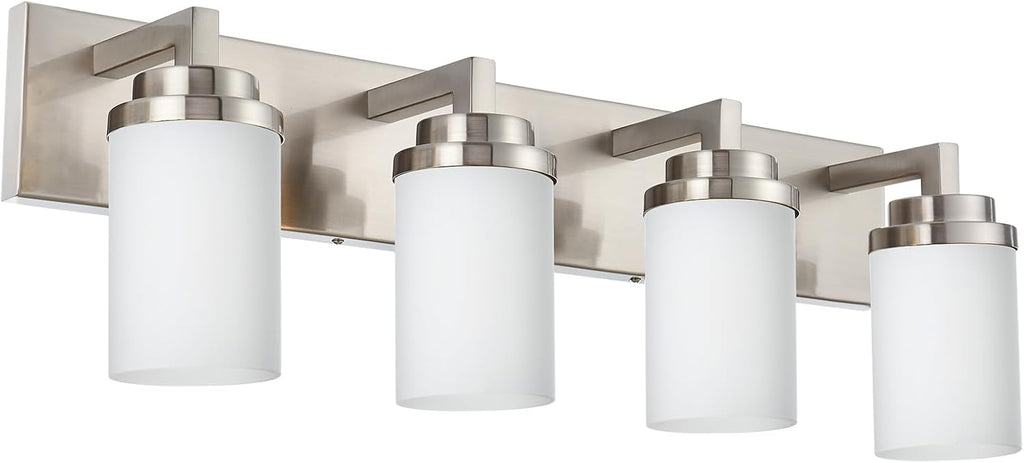 Brushed‑Nickel 4‑Light Bathroom Vanity Wall Sconce