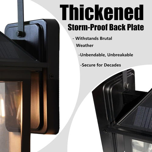 2‑Pack 3‑Mode Motion Sensor Solar Outdoor Wall Sconces