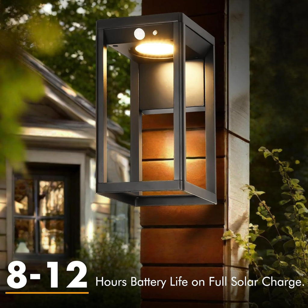2‑Pack Motion Sensor Waterproof Solar Outdoor Wall Sconces