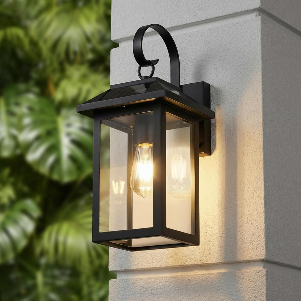 2‑Pack Motion Sensor Solar Outdoor Wall Sconces