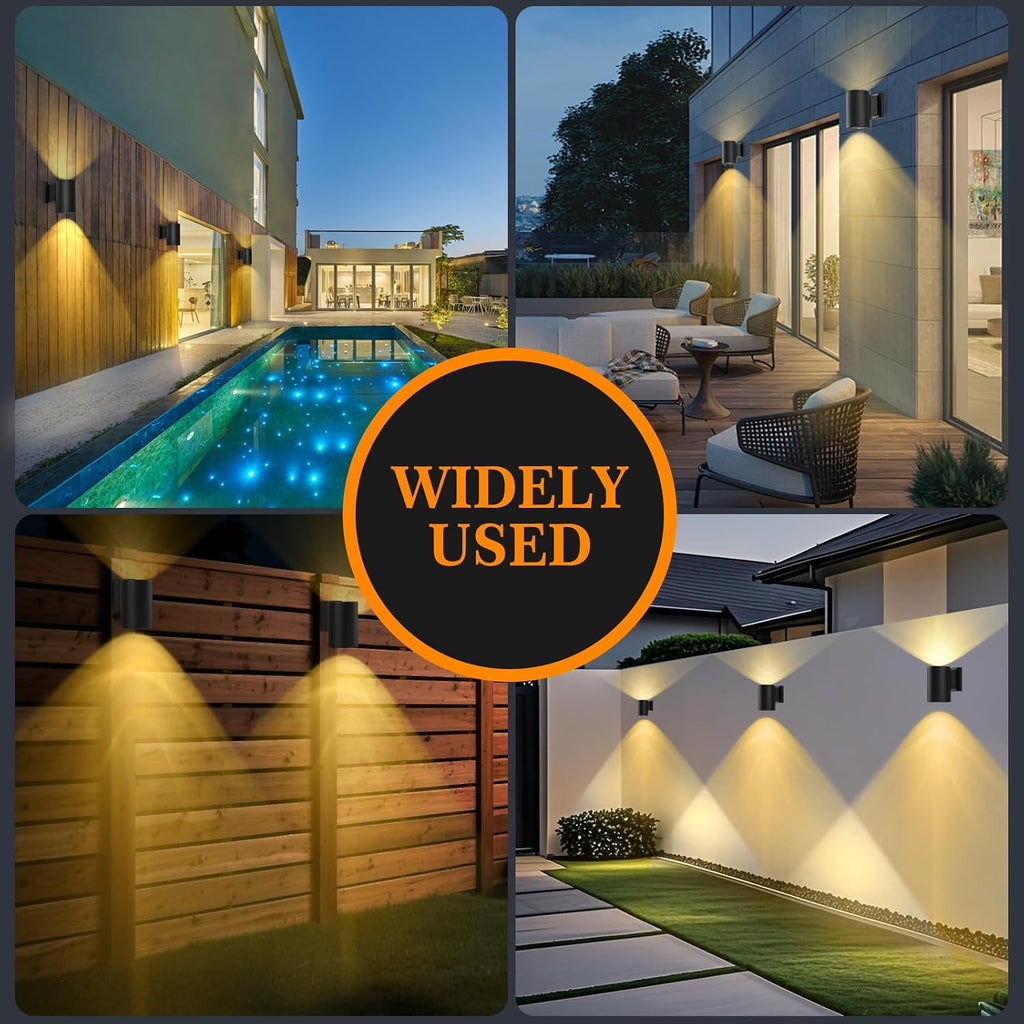 2‑Pack Up‑Down Stainless Steel Solar Outdoor Wall Sconces