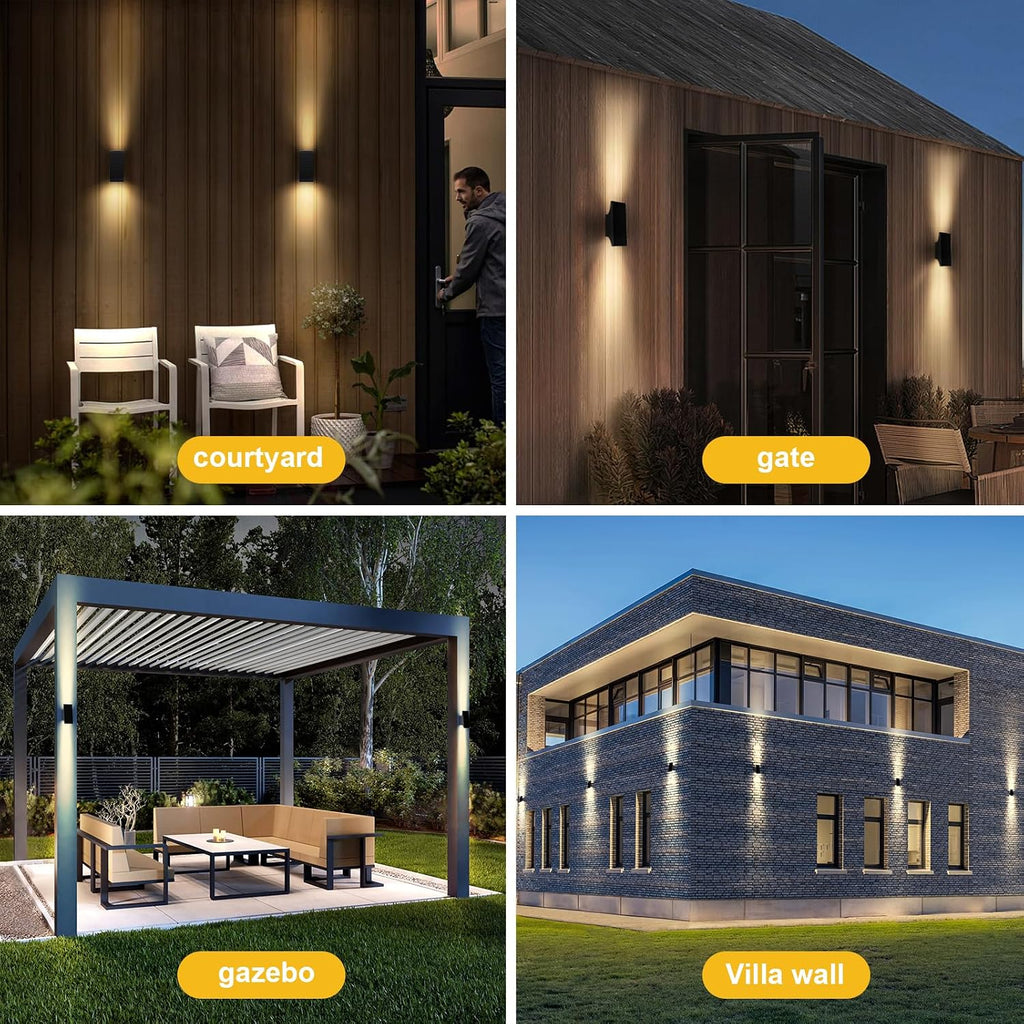2‑Pack Up‑Down Solar Outdoor Wall Sconces