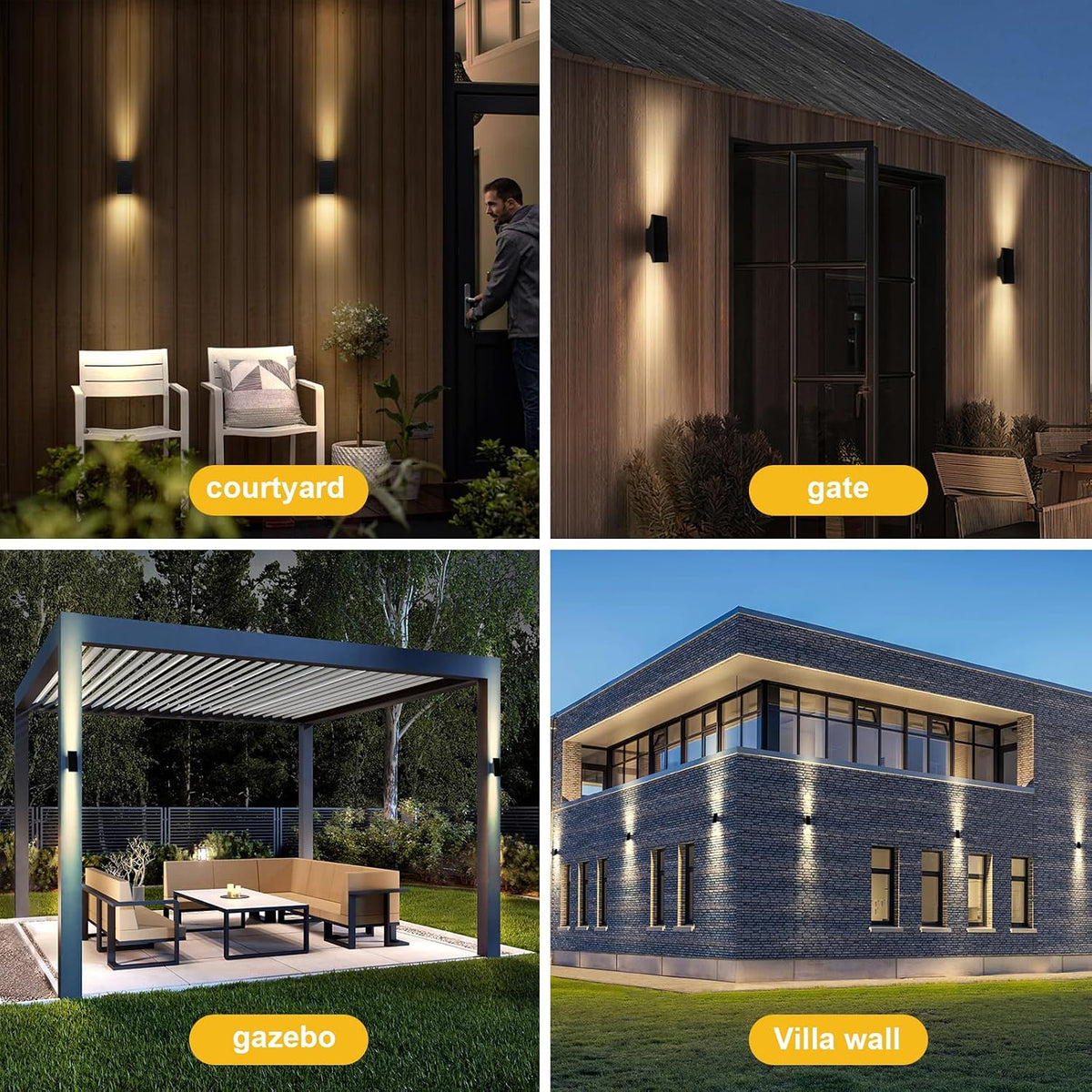 2‑Pack Up‑Down Solar Outdoor Wall Sconces