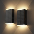 2‑Pack Up‑Down 3‑Color‑Mode Solar Outdoor Wall Sconces