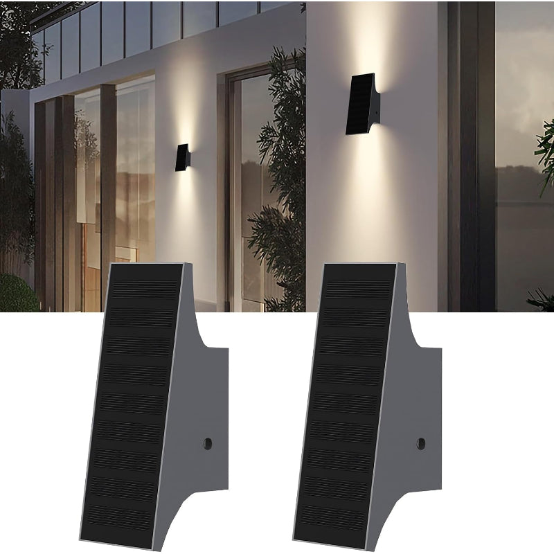 2‑Pack Up‑Down Solar Outdoor Wall Sconces